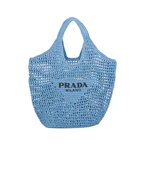 prada raphiabast|Blassblau Tote Bag aus Raphiabast .